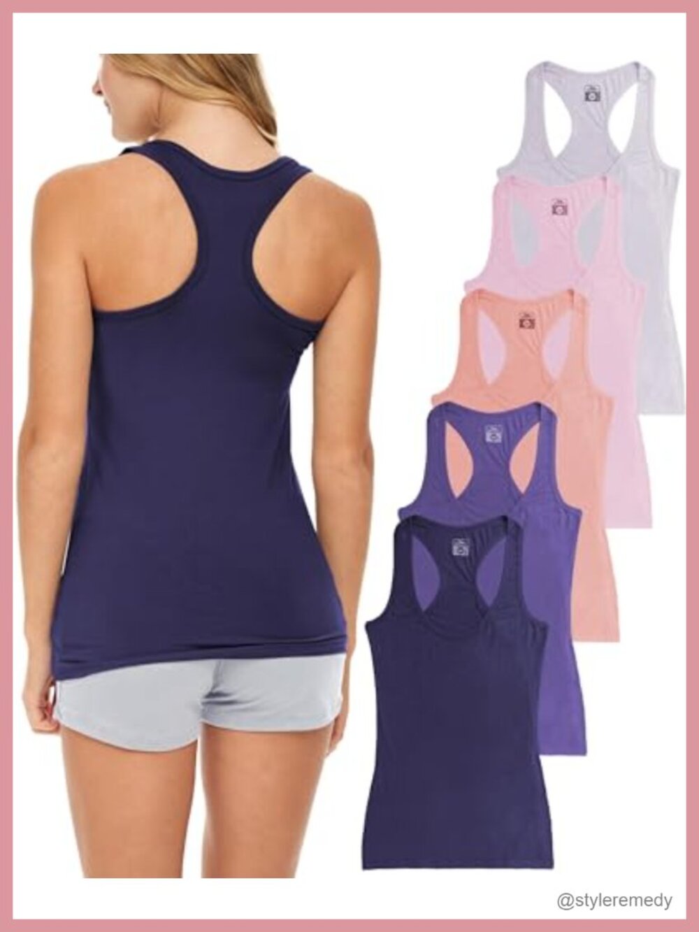 Cotton Spandex Racerback Tank Tops Scoop Neck